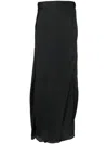 Forte Forte Satin Midi-skirt In Black
