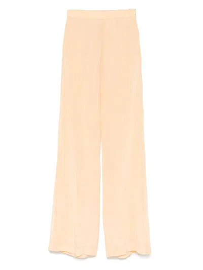 Forte Forte Satin Flared Trousers In Yellow
