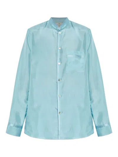 Forte Forte Satin Long-sleeve Shirt In Blue