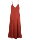 Forte Forte Spaghetti-strap Metallic-detail Dress In Brown