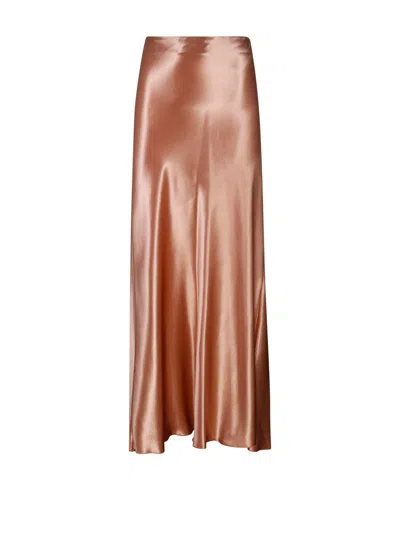 Forte Forte High-waisted Satin Straight Skirt In Nude & Neutrals