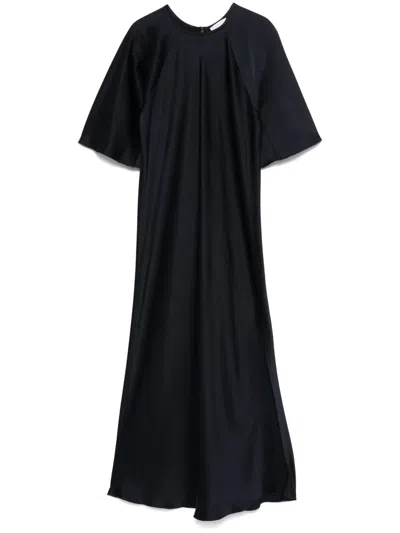 Forte Forte Satin Midi Dress In Blue