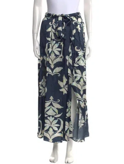 Pre-owned Forte Forte Satin Midi Length Skirt In Blue