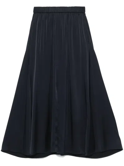 Forte Forte Satin Midi Shirt In Blue