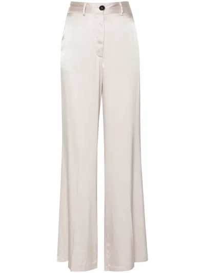 Forte Forte Satin Palazzo Pants In Neutrals