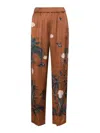 Forte Forte Graphic-print Straight Trousers In Brown