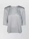 Forte Forte Satin Round Neck T-shirt In Gray