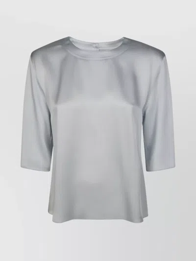 Forte Forte Satin Round Neck T-shirt In Gray