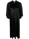 Forte Forte Satin Shift Midi Dress In Black
