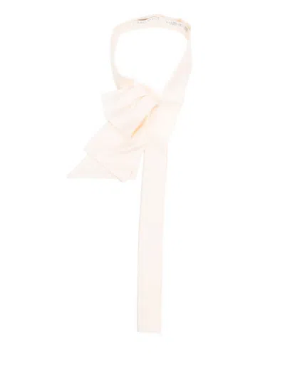 Forte Forte Satin Silk Bow Tie In Sand