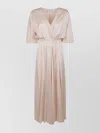 Forte Forte Satin Silk Dress With V-neck And Elastic Waistband
