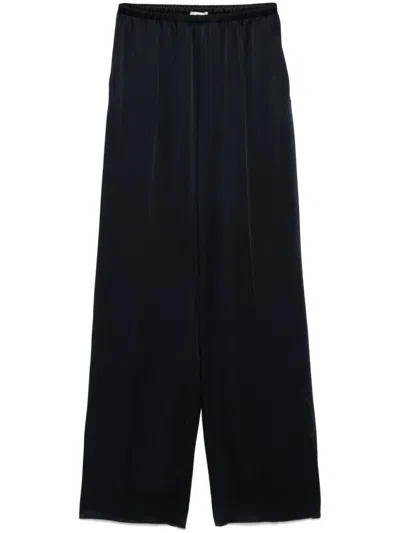 Forte Forte Satin Straight-leg Trousers In Abisso