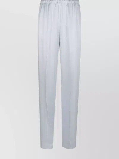 Forte Forte Satin Straight Pants Elastic Waistband In Grey