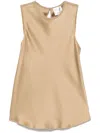 Forte Forte Women Satin Sleeveless Top In Braun