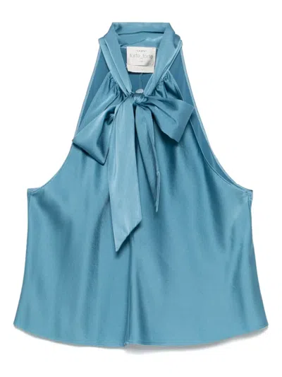 Forte Forte Satin Top In Blue