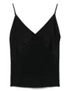 Forte Forte Satin V-neck Sleeveless Top And Straps In Black
