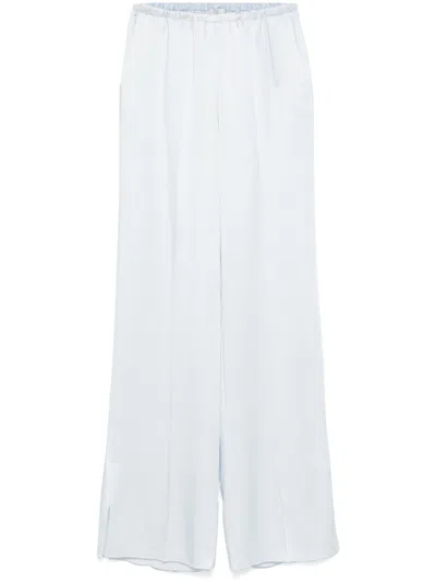 Forte Forte Satin Trousers In Clear Blue