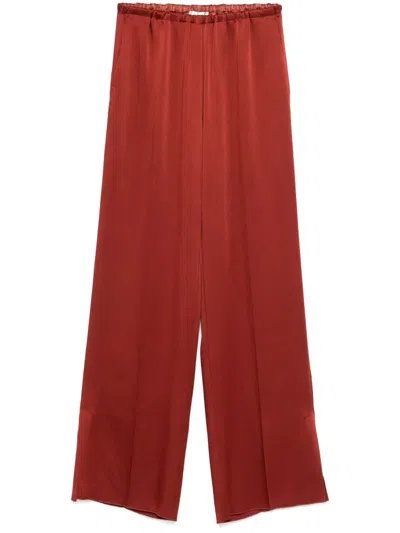 Forte Forte Satin Trousers In Brown