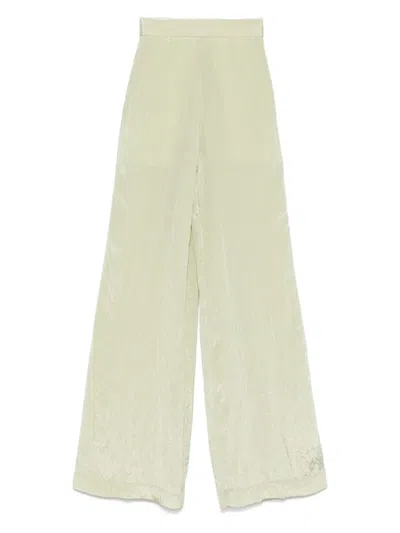 Forte Forte Satin Trousers In Green