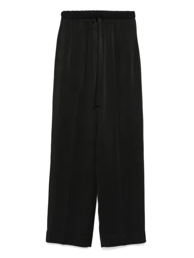 Forte Forte Satin Trousers In Schwarz