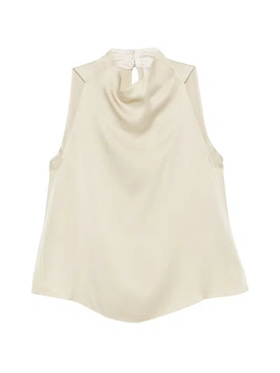 Forte Forte Satin Turtle-neck Top In Brown