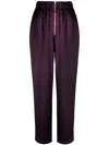 Forte Forte Satin-weave Straight-leg Trousers In Purple
