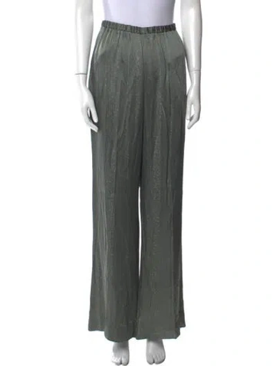 Pre-owned Forte Forte Satin Wide Leg Pants In Green