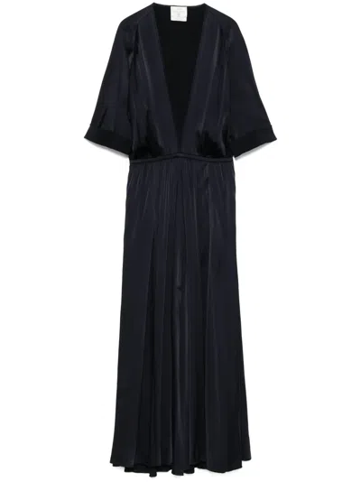 Forte Forte Satined Maxi Dress In Blue