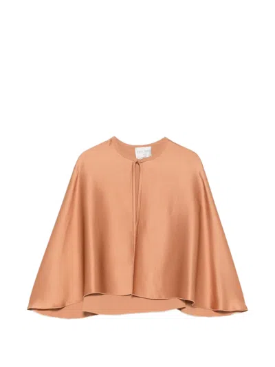Forte Forte Satin-finish Cape-style Cape In Brown
