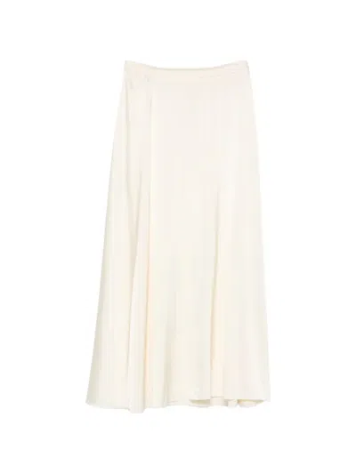 Forte Forte Satin-finish Elasticated-waist Midi Skirt In Neutral