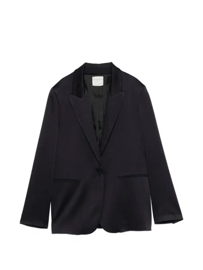 Forte Forte Satin-finish Single-breasted Jacket In Blue