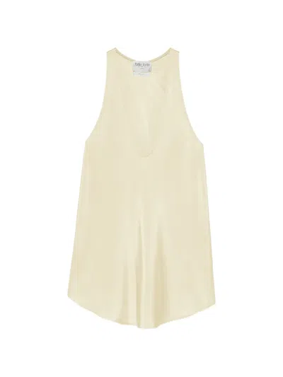 Forte Forte Satin-finish V-neck Top In Yellow
