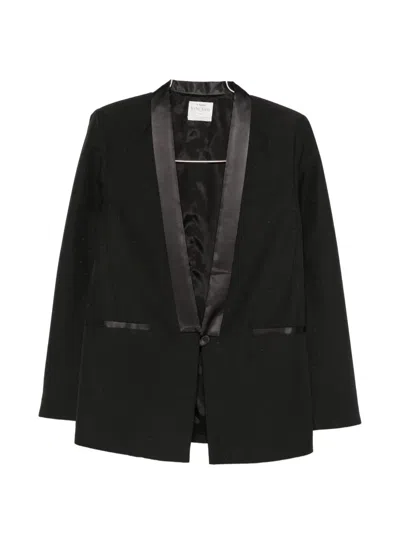 Forte Forte Satin-trim Shawl-lapel Blazer In Multi