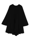 Forte Forte Scallop-trimmed Flared Dress In Black
