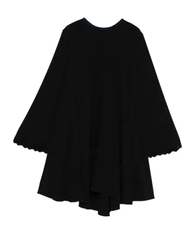 Forte Forte Scallop-trimmed Flared Dress In Black