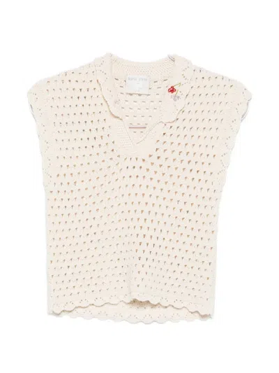 Forte Forte Scalloped Crochet T-shirt In Neutral