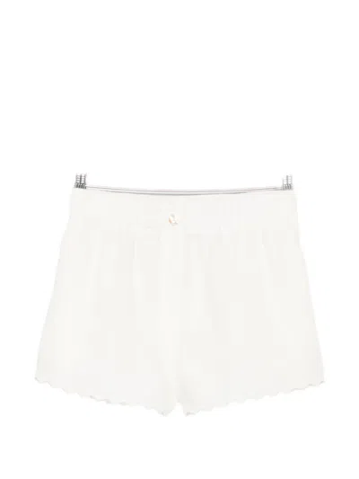 Forte Forte Scalloped-edge Shorts In Transparent