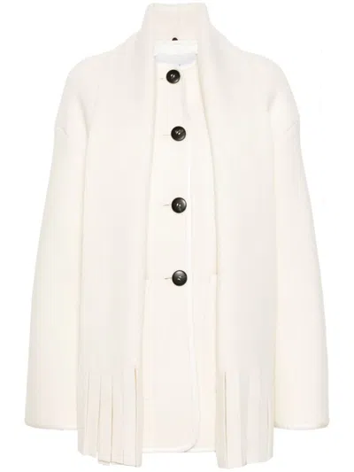 Forte Forte Scarf-detail Coat In White