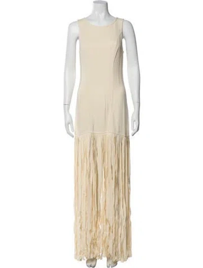 Pre-owned Forte Forte Scoop Neck Long Dress In Neutral