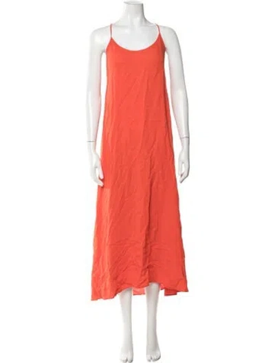 Pre-owned Forte Forte Scoop Neck Long Dress In Orange