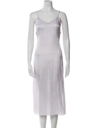 Pre-owned Forte Forte Scoop Neck Midi Length Dress In Purple