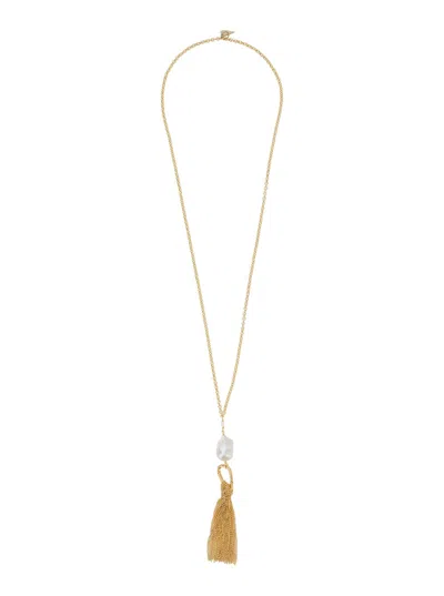 Forte Forte Sculptural Tassel Necklace In White