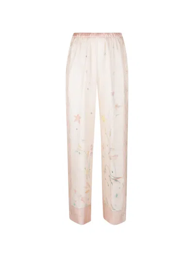 Forte Forte Seashell-print Silk Trousers In Neutral