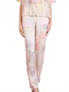 Forte Forte Secret Garden Print Viscose Silk Twill Pants In Pesco In Pink