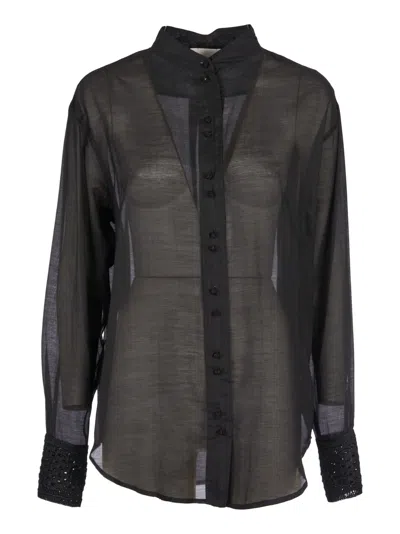 Forte Forte See-through Long-sleeved Shirt In Black