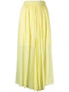 Forte Forte Semi-sheer Elasticated-waist Midi Skirt In Yellow