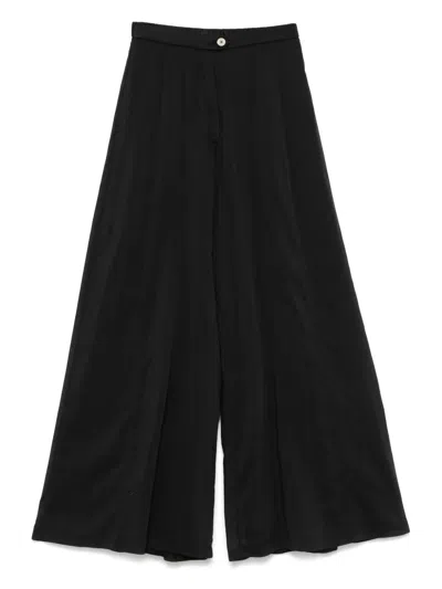 Forte Forte Semi-sheer Palazzo Trousers In Black