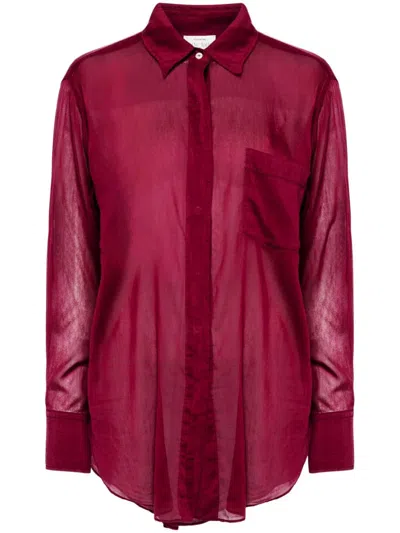 Forte Forte Semi-sheer Shirt In Red