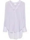 Forte Forte Semi-sheer Tunic In Purple