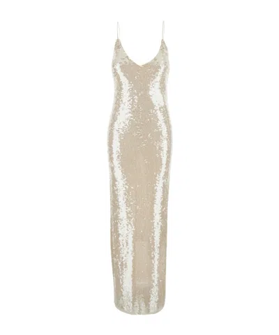 Forte Forte Sequinned Sleeveless Gown In Neutral